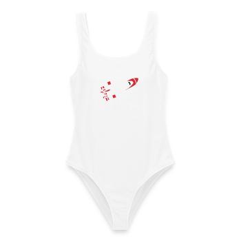 Abstract Rocket Silhouette - Women's Swimsuit - white - Front - AI Model Female 172 dark (172cm)