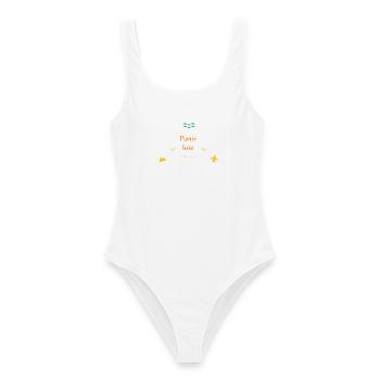 Partir loin — voyage - Maillot de bain femme - blanc - Devant - AI Model Female 172 dark (172cm)