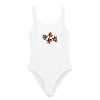 Mosaic Fantasy - Women's Swimsuit - white - Front - AI Model Female 172 dark (172cm)