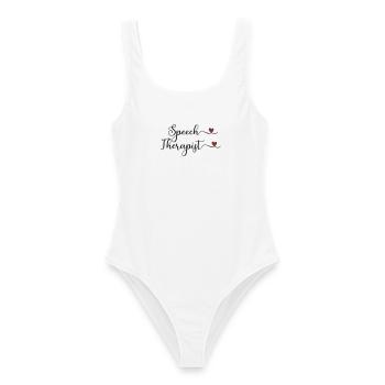 Speech Therapist with a Heart - Women's Swimsuit - white - Front - AI Model Female 172 dark (172cm)