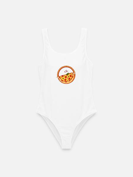 Pizza - Frauen Badeanzug - Weiß