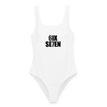 Six Seven - 67 - Meme - Basketball - 6-7 - Frauen Badeanzug - Weiß - Vorne - AI Model Female 172 dark (172cm)
