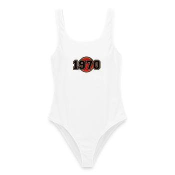 1970 Geburtsjahr Retro Logo - Frauen Badeanzug - Weiß - Vorne - AI Model Female 172 dark (172cm)