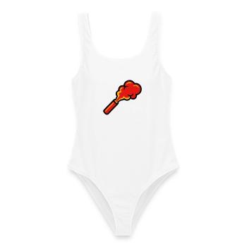 Icône de fumée Pyro du Bengale - Maillot de bain femme - blanc - Devant - AI Model Female 172 dark (172cm)