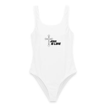 Jesus in Love - Women's Swimsuit - white - Front - AI Model Female 172 dark (172cm)