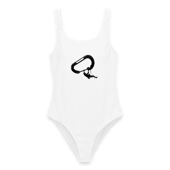 escalade, bloc, escalade, montagne, alpinisme - Maillot de bain femme - blanc - Devant - AI Model Female 172 dark (172cm)