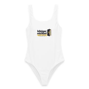 Käsiger Michael Türkontrolle Logo - Frauen Badeanzug - Weiß - Vorne - AI Model Female 172 dark (172cm)