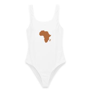 Karte von Afrika - Frauen Badeanzug - Weiß - Vorne - AI Model Female 172 dark (172cm)