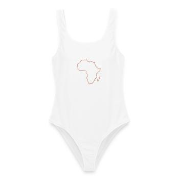 Karte von Afrika - Frauen Badeanzug - Weiß - Vorne - AI Model Female 172 dark (172cm)