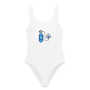 Blauer Sauerstofftank - Frauen Badeanzug - Weiß - Vorne - AI Model Female 172 dark (172cm)