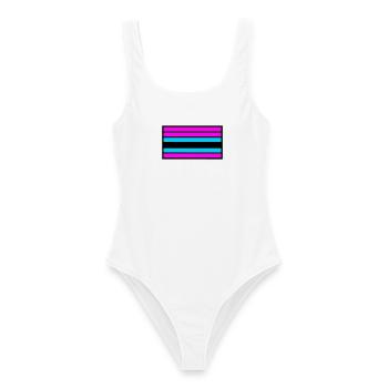 Pride Flagge Streifen Logo - Frauen Badeanzug - Weiß - Vorne - AI Model Female 172 dark (172cm)