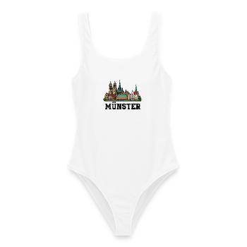 Münster Skyline Stadt - Frauen Badeanzug - Weiß - Vorne - AI Model Female 172 dark (172cm)