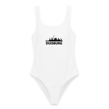Duisburg Skyline - Frauen Badeanzug - Weiß - Vorne - AI Model Female 172 dark (172cm)