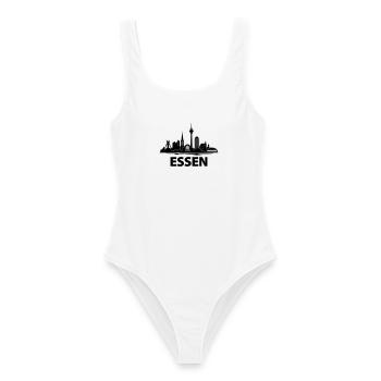 Essen Skyline - Frauen Badeanzug - Weiß - Vorne - AI Model Female 172 dark (172cm)