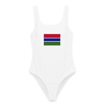 Gambische Flagge - Frauen Badeanzug - Weiß - Vorne - AI Model Female 172 dark (172cm)