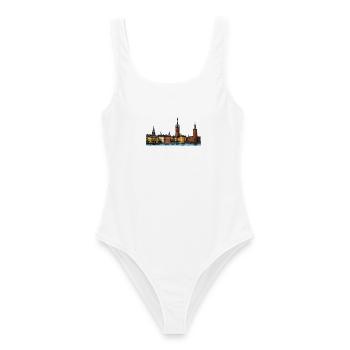 Stockholm Stadt Skyline - Frauen Badeanzug - Weiß - Vorne - AI Model Female 172 dark (172cm)
