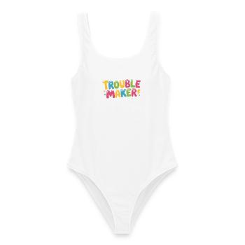 Troublemaker Frechdachs Rabauke Geschwister Kinder - Frauen Badeanzug - Weiß - Vorne - AI Model Female 172 dark (172cm)