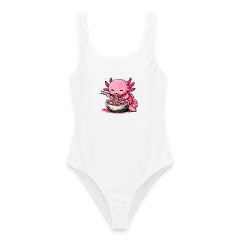 Süßes Axolotl isst Ramen Nudeln Kawaii - Frauen Badeanzug - Weiß - Vorne - AI Model Female 172 dark (172cm)