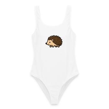 Pixeliger Igel im Retro-Stil - Frauen Badeanzug - Weiß - Vorne - AI Model Female 172 dark (172cm)