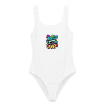 Analog Kid Retro - Frauen Badeanzug - Weiß - Vorne - AI Model Female 172 dark (172cm)