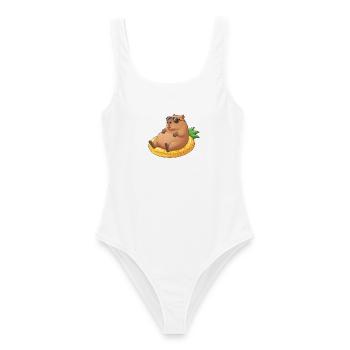 Capybara - Frauen Badeanzug - Weiß - Vorne - AI Model Female 172 dark (172cm)