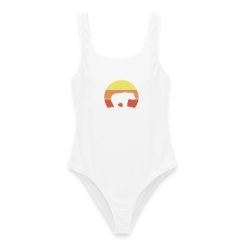 Bären Silhouette Retro Style - Frauen Badeanzug - Weiß - Vorne - AI Model Female 172 dark (172cm)