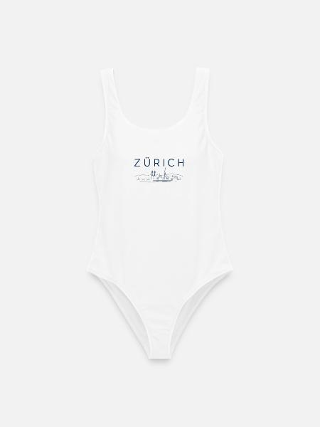 Zürich Schweiz - Frauen Badeanzug - Weiß
