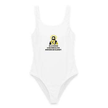 Jesus modern mit spruch  - Frauen Badeanzug - Weiß - Vorne - AI Model Female 172 dark (172cm)