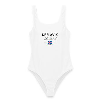 Keflavík Island Koordinaten Reise Souvenir - Frauen Badeanzug - Weiß - Vorne - AI Model Female 172 dark (172cm)