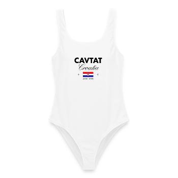 Cavtat Kroatien Koordinaten Reise Souvenir - Frauen Badeanzug - Weiß - Vorne - AI Model Female 172 dark (172cm)