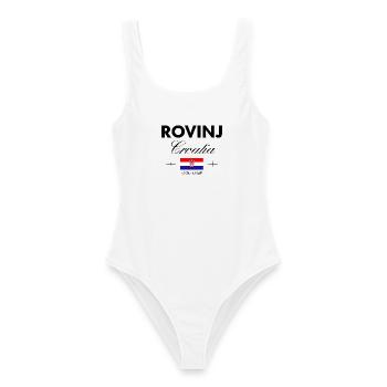 Rovinj Kroatien Koordinaten Reise Souvenir - Frauen Badeanzug - Weiß - Vorne - AI Model Female 172 dark (172cm)
