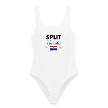 Split Kroatien Koordinaten Reise Souvenir - Frauen Badeanzug - Weiß - Vorne - AI Model Female 172 dark (172cm)