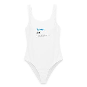 Sport Aufwendige Möglichkeit - Frauen Badeanzug - Weiß - Vorne - AI Model Female 172 dark (172cm)