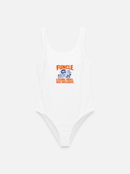 Funcle - Fun Uncle - Frauen Badeanzug - Weiß