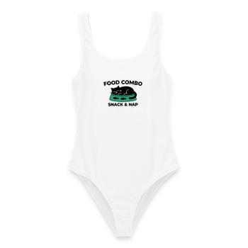 Snack Nap Katze Logo - Frauen Badeanzug - Weiß - Vorne - AI Model Female 172 dark (172cm)