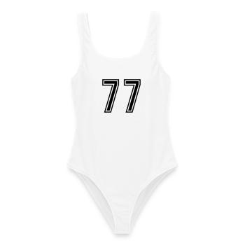 77 Zahl symbol - Frauen Badeanzug - Weiß - Vorne - AI Model Female 172 dark (172cm)