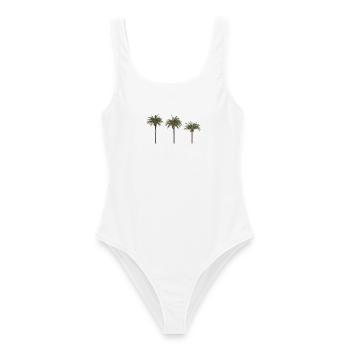 Palm Trees – Tropisches Sommer‑Design - Frauen Badeanzug - Weiß - Vorne - AI Model Female 172 dark (172cm)
