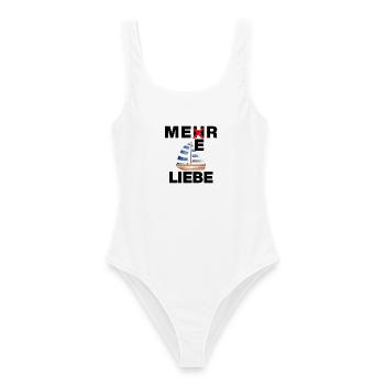 MEERLIEBE, MEER, URLAUB, FERNWEH, SONNE, URLAUB - Frauen Badeanzug - Weiß - Vorne - AI Model Female 172 dark (172cm)