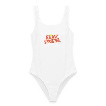 Dink Positive Pickleball Retro - Frauen Badeanzug - Weiß - Vorne - AI Model Female 172 dark (172cm)