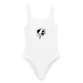 Pickleball Fan Design für Pickleballspielerin Fans - Frauen Badeanzug - Weiß - Vorne - AI Model Female 172 dark (172cm)