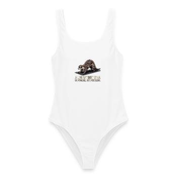 Yoga Tattoo Otter - Frauen Badeanzug - Weiß - Vorne - AI Model Female 172 dark (172cm)