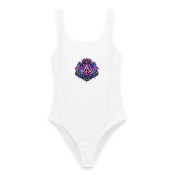 Chakren Meditation Mandala - Frauen Badeanzug - Weiß - Vorne - AI Model Female 172 dark (172cm)