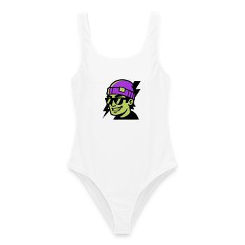 Skater Profil Blitz Grafik - Frauen Badeanzug - Weiß - Vorne - AI Model Female 172 dark (172cm)