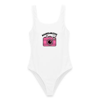 Bachelorette Kamera Logo - Frauen Badeanzug - Weiß - Vorne - AI Model Female 172 dark (172cm)