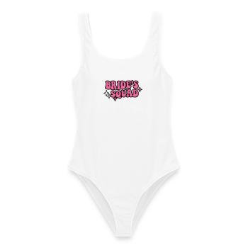Brides Squad Schriftzug - Frauen Badeanzug - Weiß - Vorne - AI Model Female 172 dark (172cm)