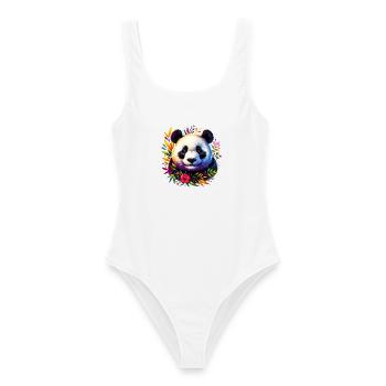 Panda - Frauen Badeanzug - Weiß - Vorne - AI Model Female 172 dark (172cm)