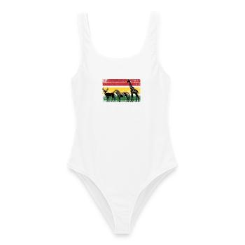 Afrika Safaritour Tiere Africa Urlaub Natur - Frauen Badeanzug - Weiß - Vorne - AI Model Female 172 dark (172cm)