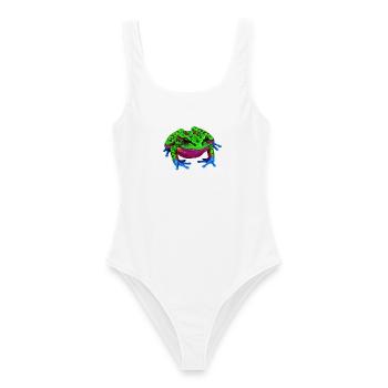 buntes tierbild, amphibien, laubfrosch - Frauen Badeanzug - Weiß - Vorne - AI Model Female 172 dark (172cm)
