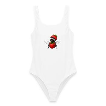 Mücke Erdbeere Süßer Sommer Cartoon - Frauen Badeanzug - Weiß - Vorne - AI Model Female 172 dark (172cm)