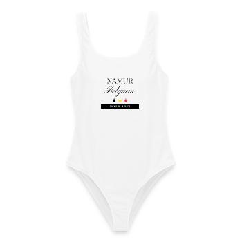 Namur Belgien Souvenir – Reise minimalistisch - Frauen Badeanzug - Weiß - Vorne - AI Model Female 172 dark (172cm)